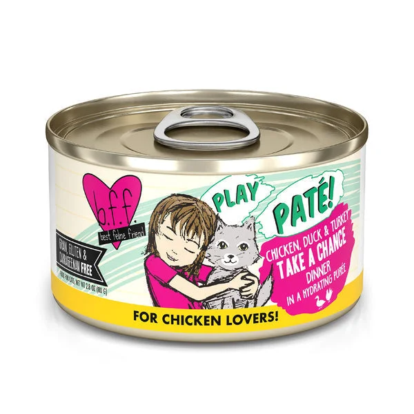 Stitched reflective collar-Weruva BFF PLAY Paté Chicken, Duck & Turkey Take a Chance Dinner in a Hydrating Purée Cat Food