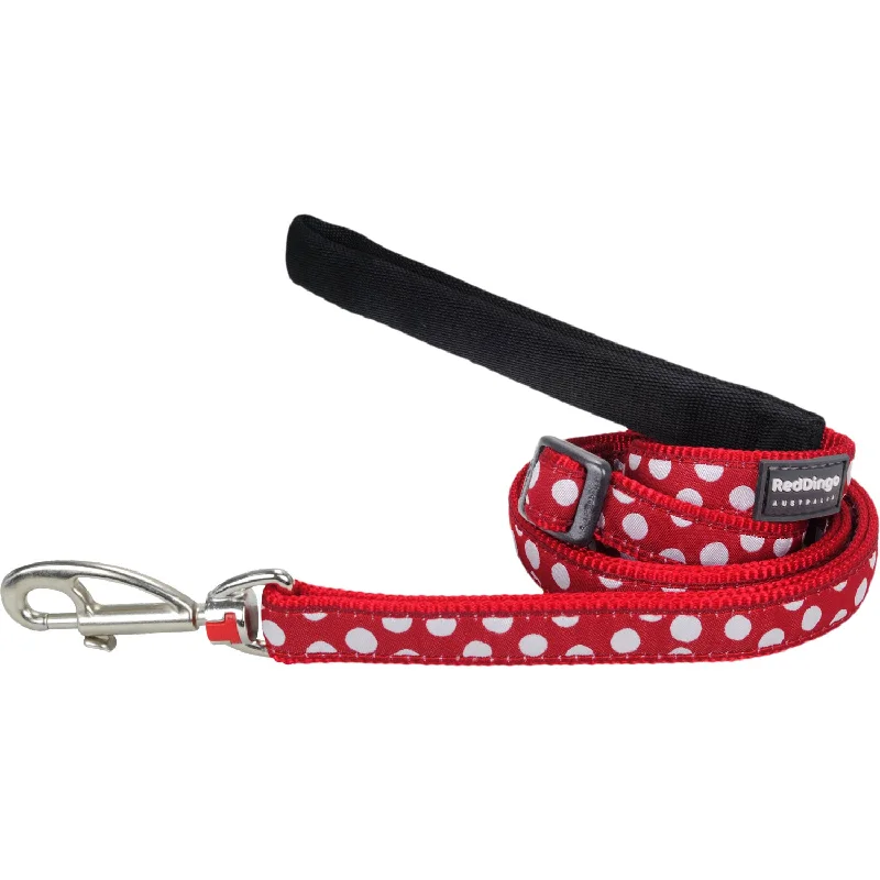 Waterproof pet dish mat-White Spots on Red Dog Leash