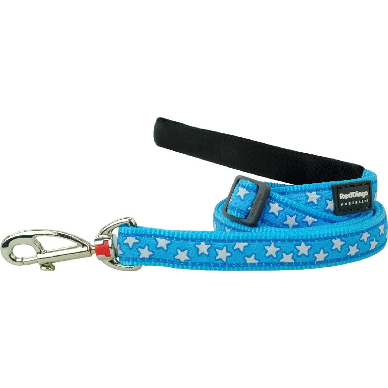 Knotted dog chew rope-White Star On Turquoise Dog Leash