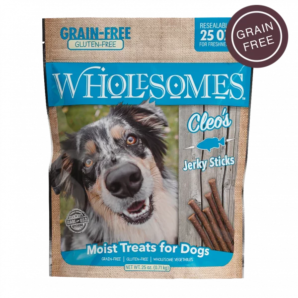 Small pet chew block-Wholesomes Cleo’s Fish Jerky Sticks For Dogs