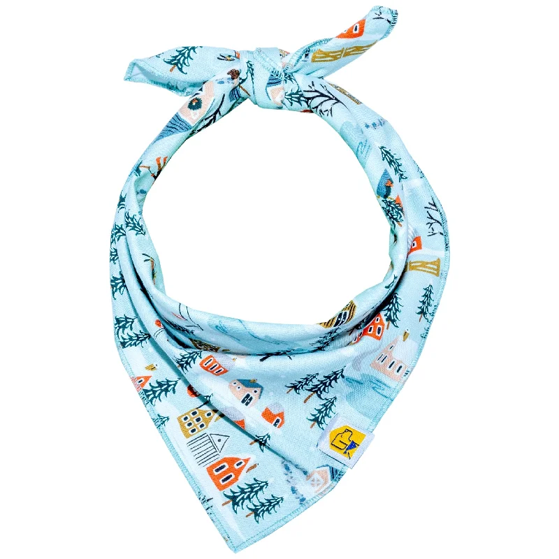 Quick-release cat harness-Winter Village Dog Bandana