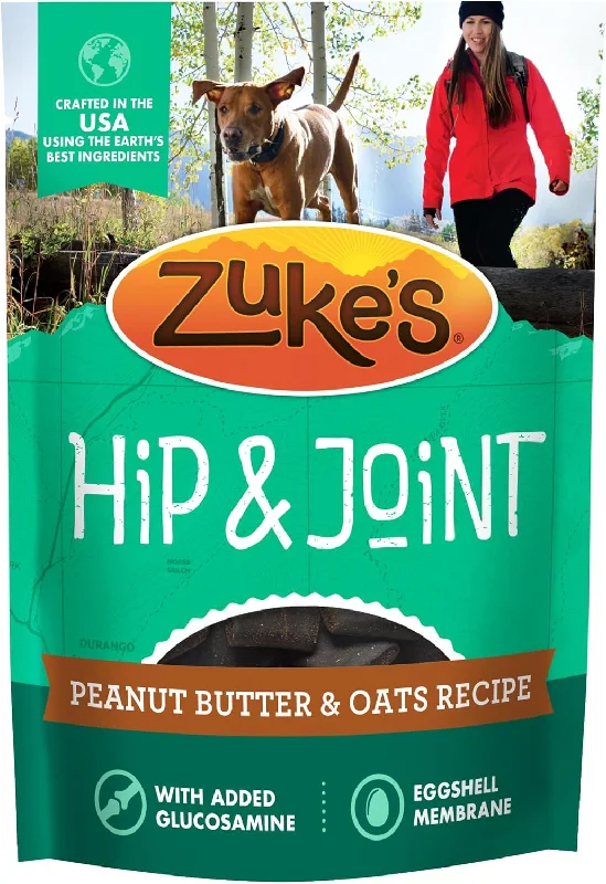 Tough pet squeaky ball-Zuke's Hip & Joint Peanut Butter & Oats Recipe Dog Treats