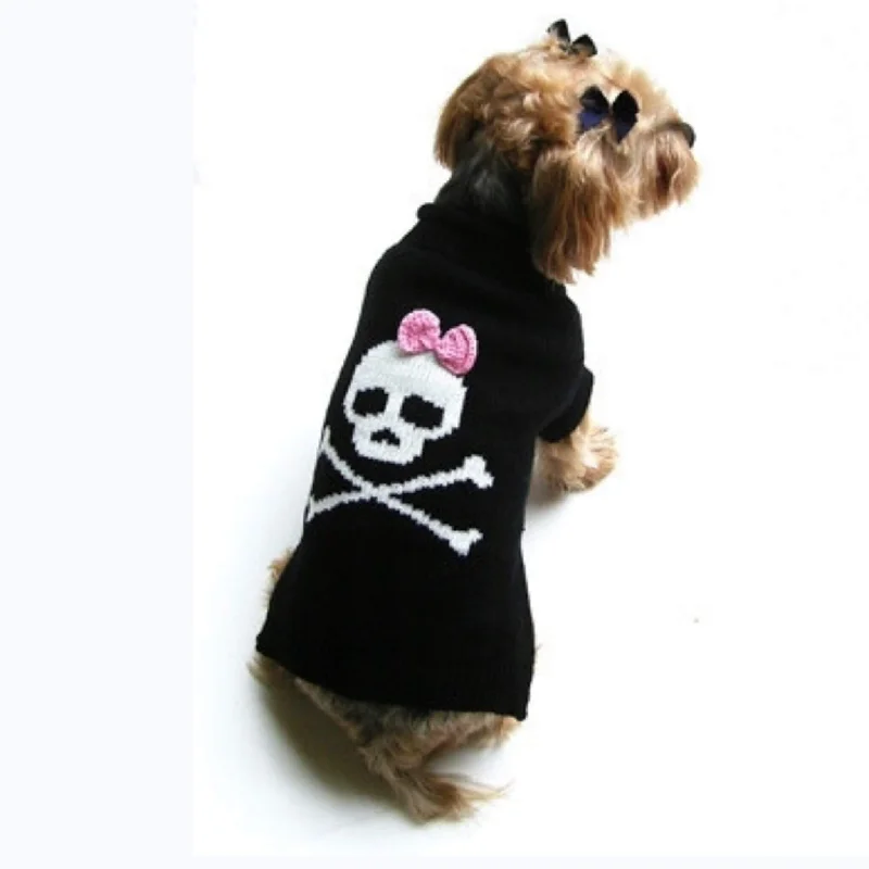 Herbal pet paw salve-Dallas Dogs Jolly Roger Skull with Pink Bow Dog Sweater