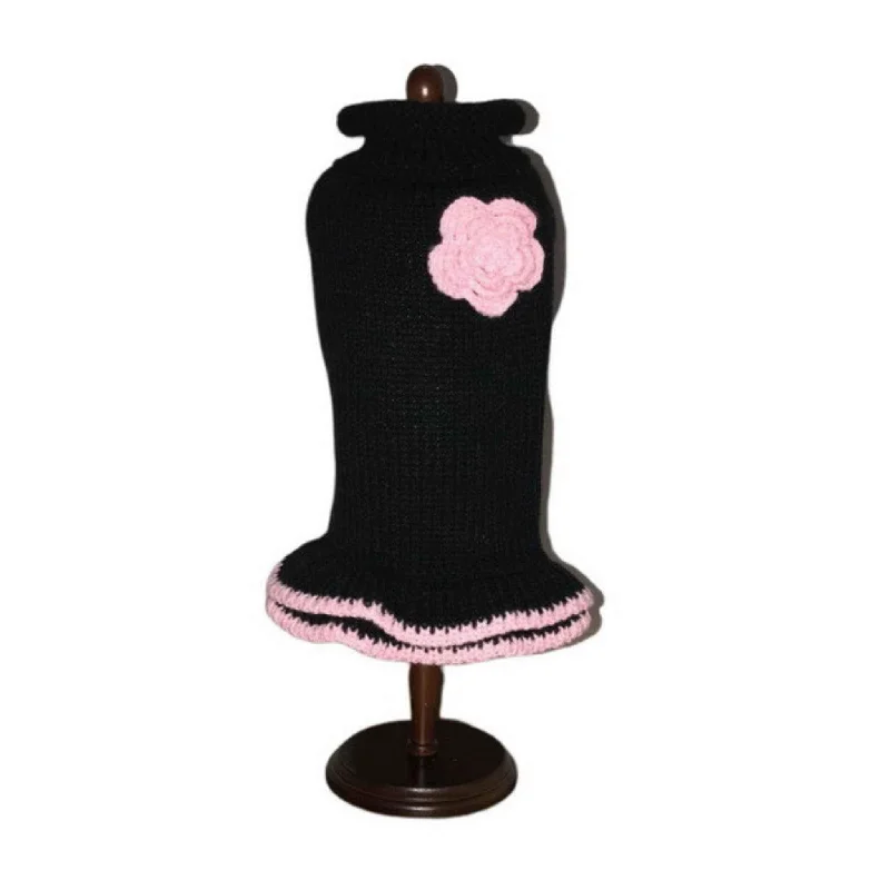 Natural rubber pet toy-Dallas Dogs Lil Black Dog Sweater Dress