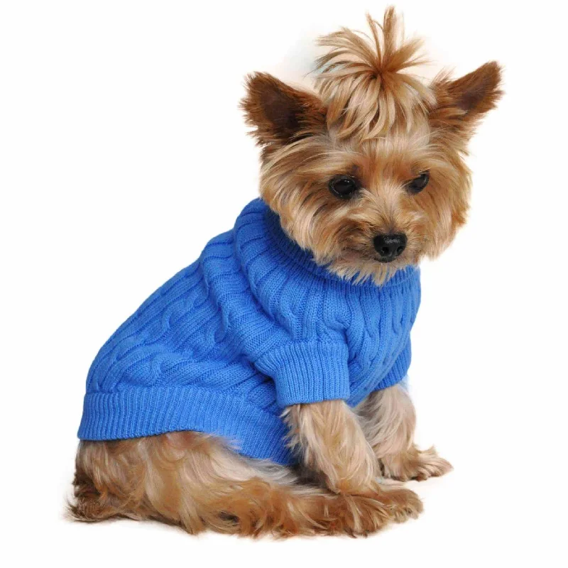 USB pet heating pad-Combed Cotton Cable Knit Dog Sweater