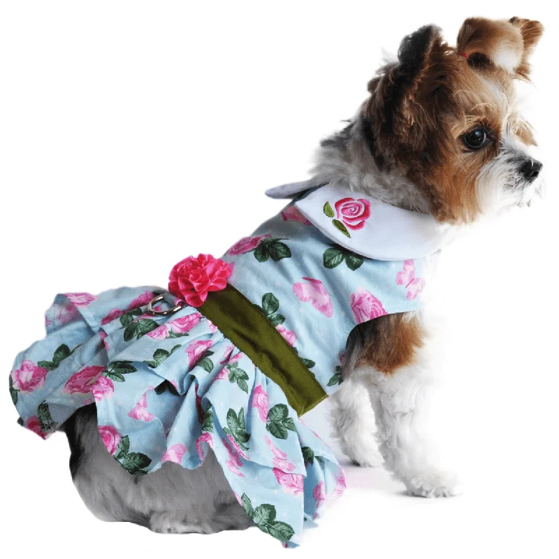 Cat window perch sturdy-Doggie Design Pink Rose Dog Dress with Matching Leash