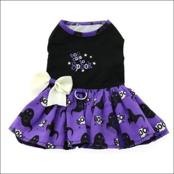 Adjustable cat vest leash-Halloween Dog Harness Dress - Too Cute to Spook