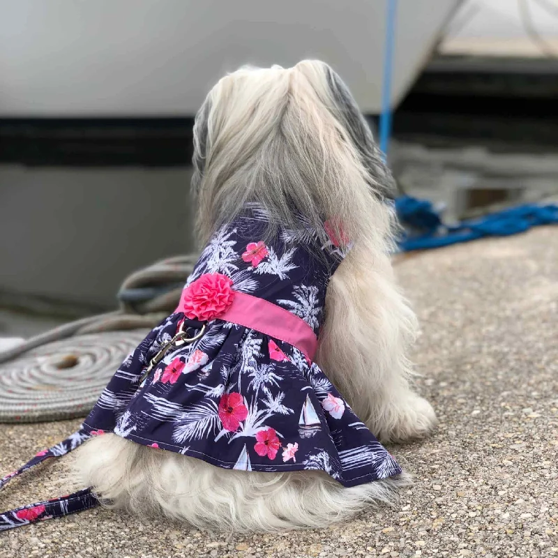 Dual-head pet brush-Moonlight Sails Dog Dress with Matching Leash