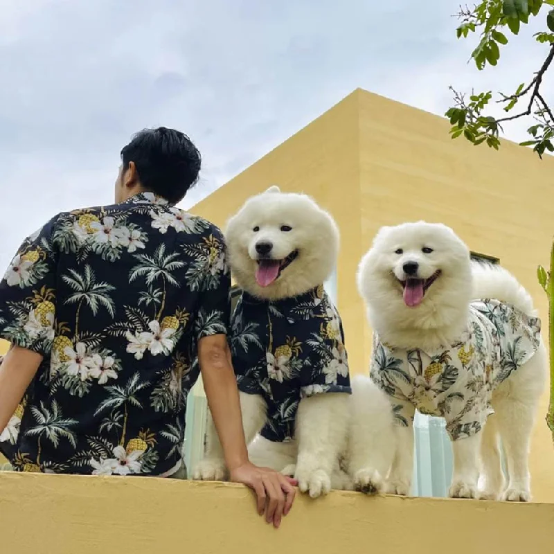 Portable pet water canister-Hawaiian Matching Shirt For Dog and Owner Clothes