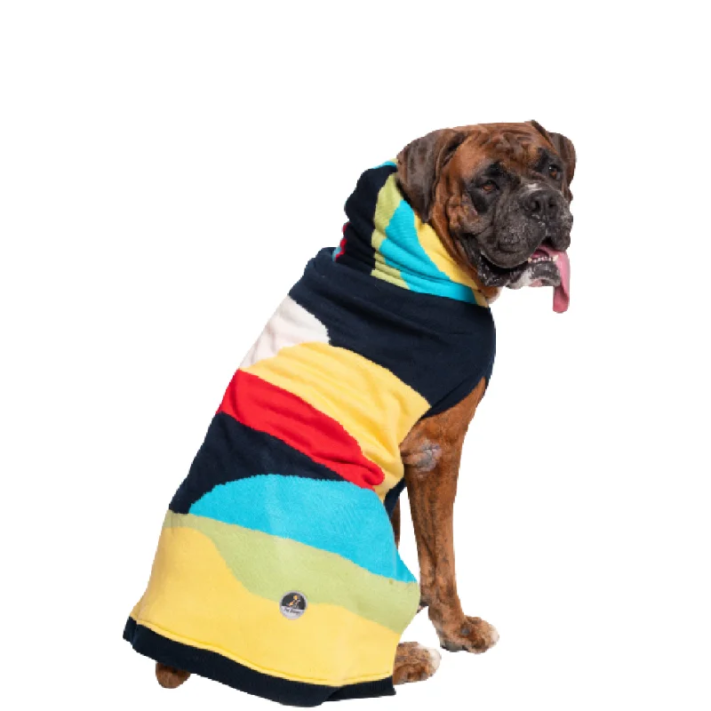 Padded pet raincoat-Petsnugs Color blocked Knit Sweater for Dogs and Cats