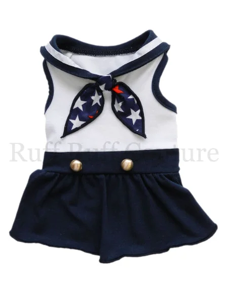 Firm pet bed memory-Star Spangled Sailor Dog Dress