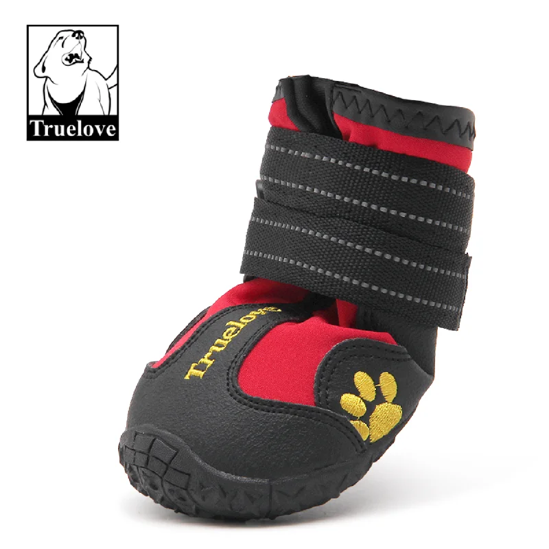 Windproof dog jacket medium-Truelove Waterproof Pet Boots for Dogs (Red, Set of 4)