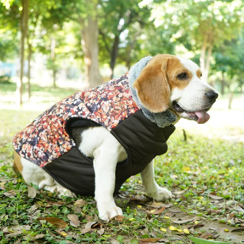 Plush pet cushion cover-Up4pets Small Autumn Leaf Polyester Fleece Jackets for Dogs and Cats